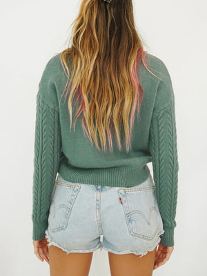 Cable Knit Turtleneck Long Sleeve Sweater