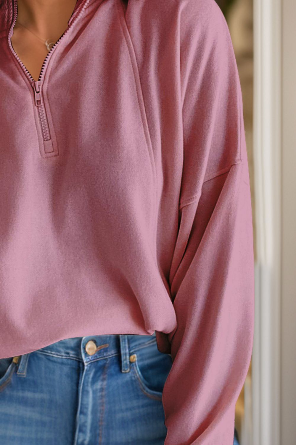 Half Zip Long Sleeve Sweatshirt