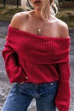 Off-Shoulder Long Sleeve Sweater