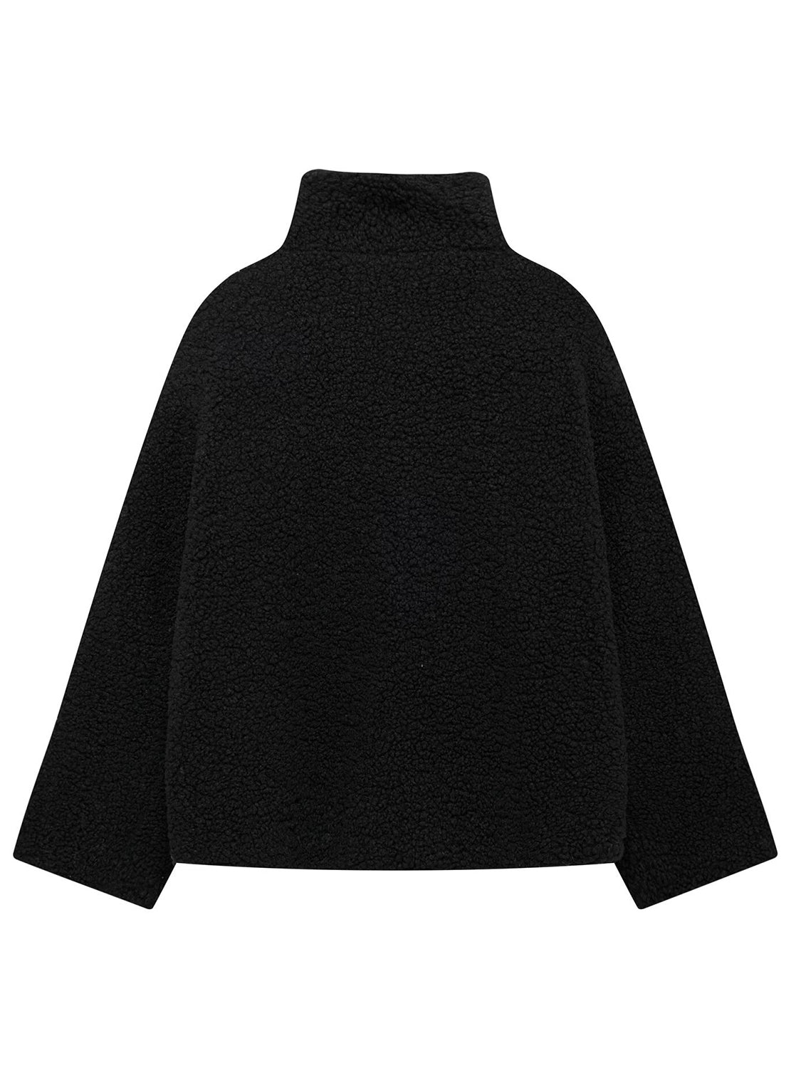 Zip Up Turtleneck Long Sleeve Plush Jacket