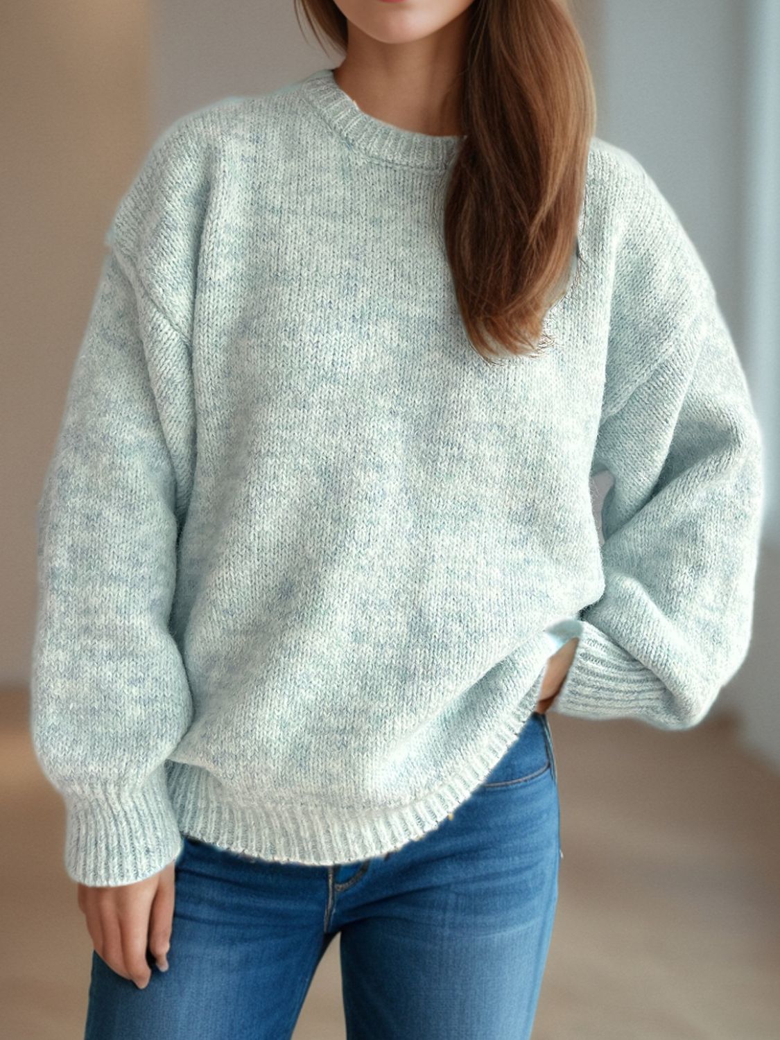 Round Neck Long Sleeve Sweater