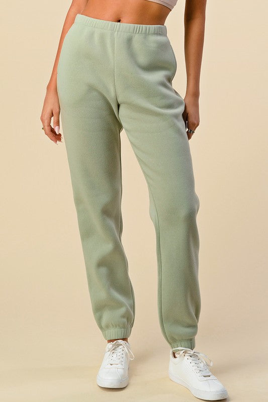 All Yours Fleece Joggers in Sage