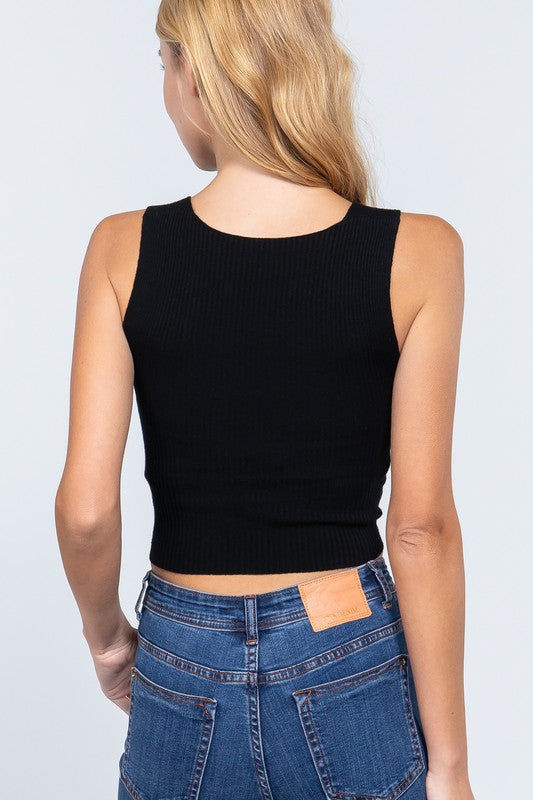 double take top in black