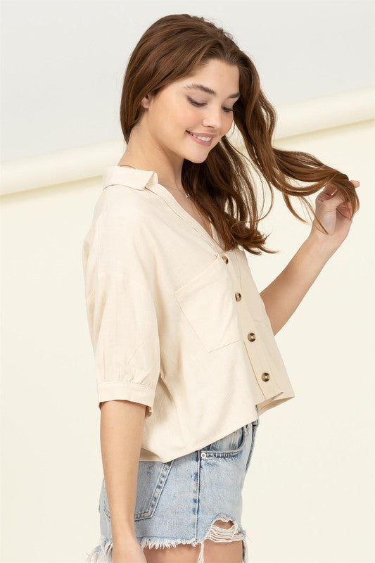 ALL SEASONS BUTTON-UP SHORT SLEEVE SHIRT TAUPE