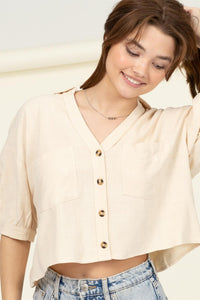 ALL SEASONS BUTTON-UP SHORT SLEEVE SHIRT TAUPE