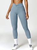 Twisted High Waist Active Pants with Pockets