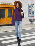 Turtle Neck Cable-Knit Sweater