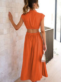 Cutout Mock Neck Sleeveless Dress