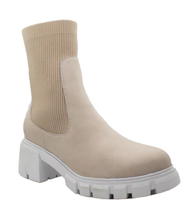 Jess Faux Leather Boot Cream