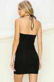 PICK ME UP HALTER MINI DRESS BLACK