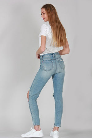City Of Angels High Rise Relaxed Distressed Skinny Jean