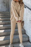 Round Neck Dropped Shoulder Sweatshirt and Pants Set