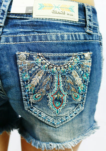 GRACE IN L.A. SHOW YOUR FEATHERS SHORTS - decadenceboutique - 1