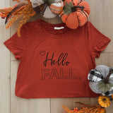 HELLO FALL TEE RUST