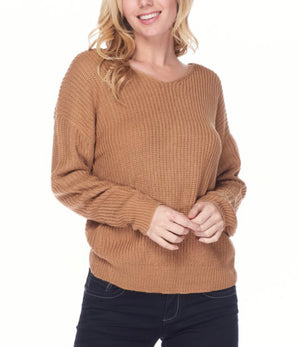 Do The Twist Sweater in Camel