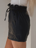 PICKY BUT PROMISING FAUX LEATHER SHORTS